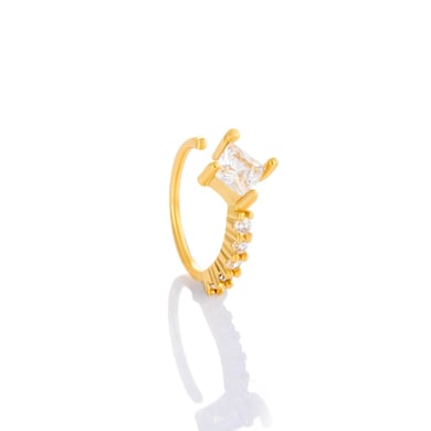 1 pièce de piercing de nez carré en cuivre doré et zircon pour femme h5 