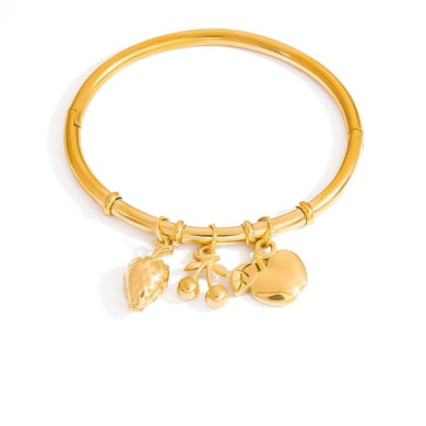 Cute Fruit Stainless Steel Gold Color Women's Charm Bracelets h5 Picture6