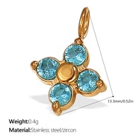 PJ392BEG blue zirconium gold pendant Picture12