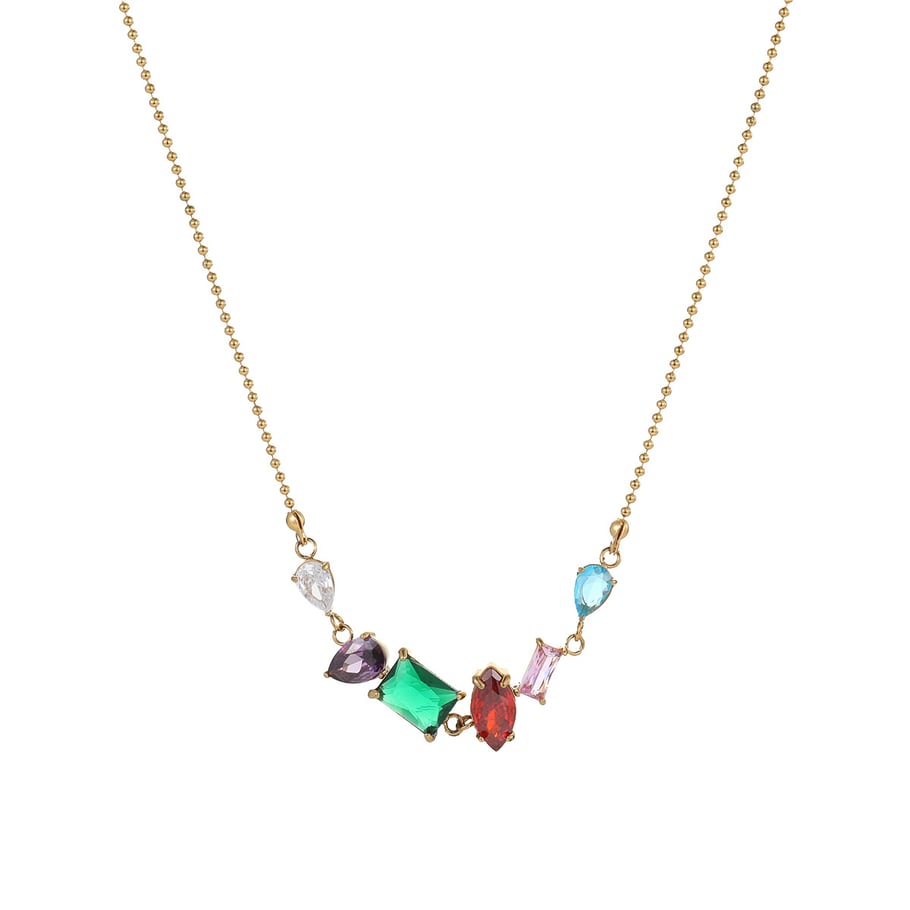 1 Pair Simple Series Daily Geometric Stainless Steel Gold Color Women's Pendant Necklaces h5Picture5
