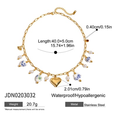 Ins Style Blume Edelstahl Gold Farbe Anhänger Halsketten h5 Bild2