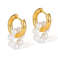GE1006-Stahl Ohrringe Gold 