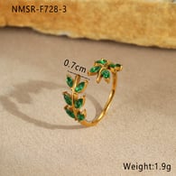 Bague feuille verte NMSR-F728-3/Taille unique Image2
