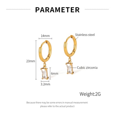 1 Paar einfache Serie täglich geometrische Edelstahl Gold Farbe Damen Tropfen Ohrringe h5 Bild2