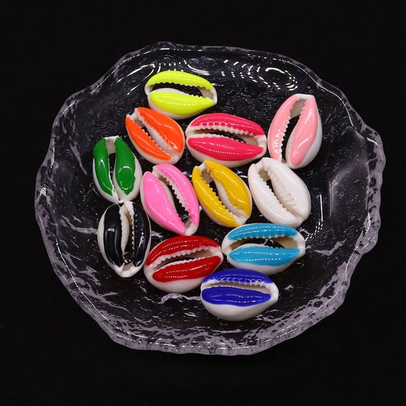1 Piece Colorful Oil-spot Glazing Conch Women's Pendants
