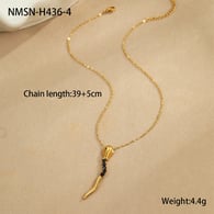 NMSN-H436-4 Collier serpent noir Image8