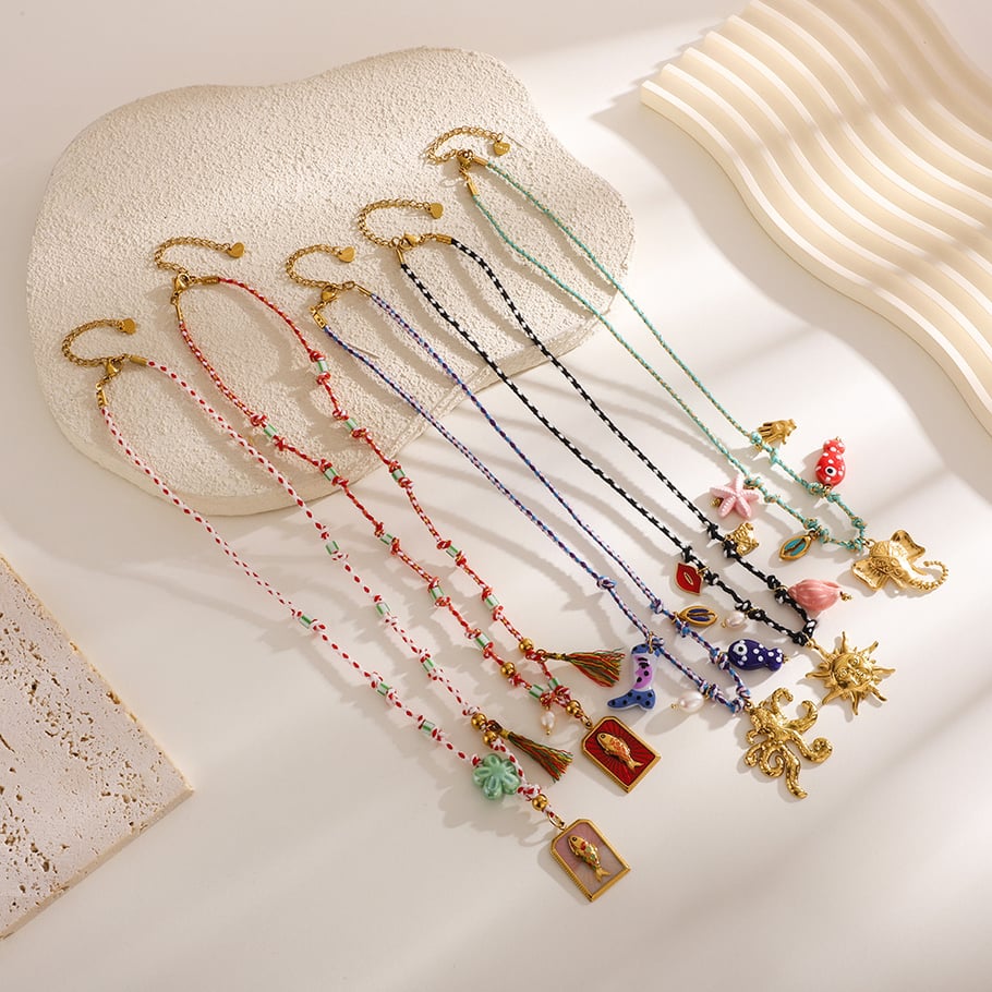 Vacation Beach Gold Marine Organism Women's Pendant Necklaces Picture4