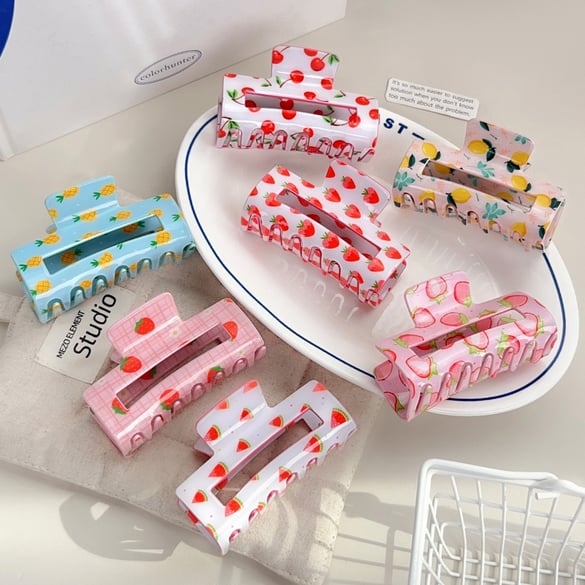 Fruit Series All - over - printed Acrylic Hair Claws 2