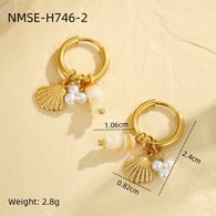 NMSE-H746-2 İnci Kabuk Küpeler Resim2
