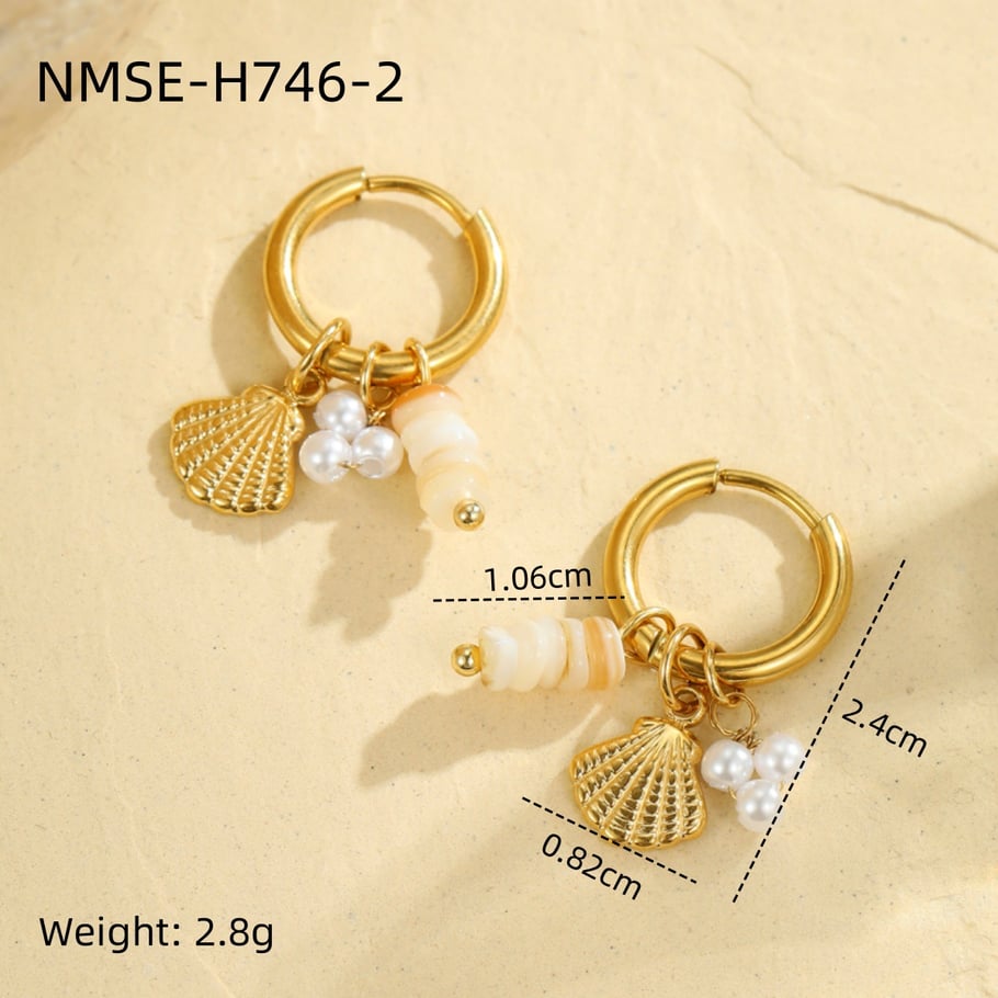 1 Pair Romantic Series Vacation Turtle Stainless Steel   Gold Color  Women's Drop Earrings 