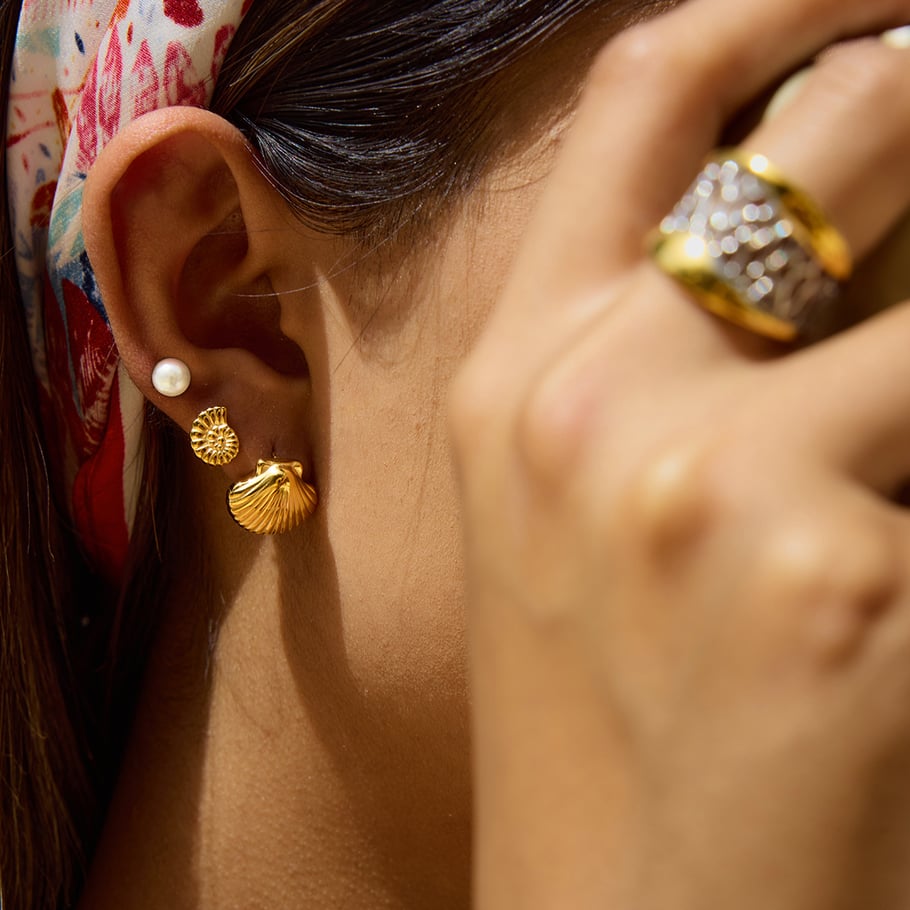 Ins Style Stainless Steel Gold Color Earring Sets Picture5
