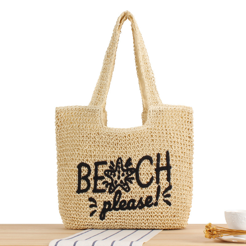 Borse tote intrecciate in stile spiaggia 