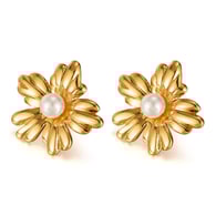 GE1002-Stahl Ohrringe Gold 