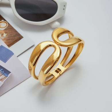 Ins Style Stainless Steel Gold Color  Bangles h5 Picture4