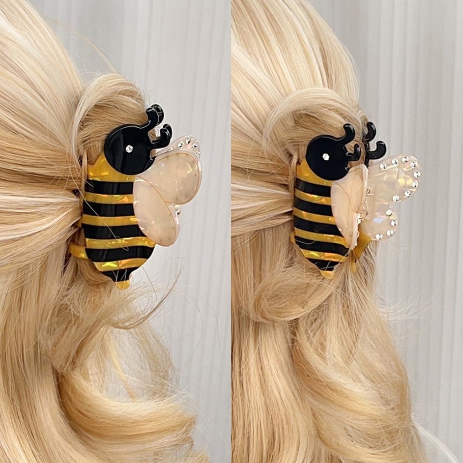 1 pince à cheveux en acétate pour femme, motif abeilles mignonnes Image3