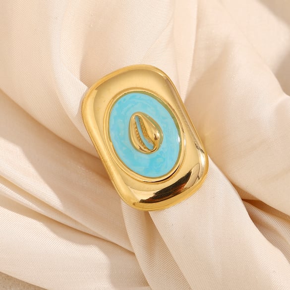Luxe stijl Retro Ocean Series roestvrijstalen damesringen 2