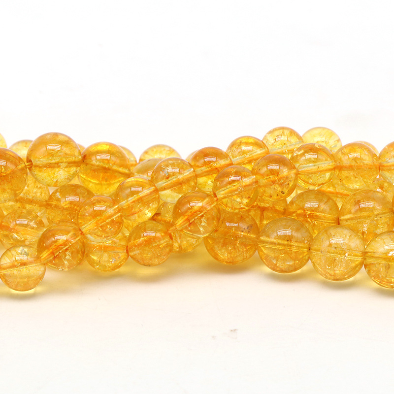 1 filo di perline di cristallo per gioielli in pietre naturali di citrino anulare classico Immagine5
