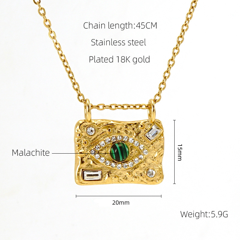 Devil's Eye Stainless Steel Gold Color Pendant Necklaces h5Picture2