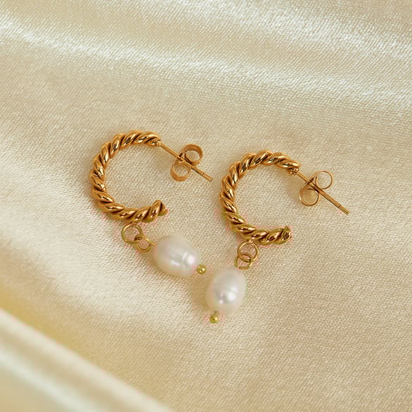 1 Pair Simple Series Daily Geometric Stainless Steel   Gold Color  Women's Drop Earrings