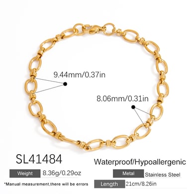 Simple Series Tägliche geometrische Goldfarbe Edelstahl Damen Kettenarmbänder h5 Bild2