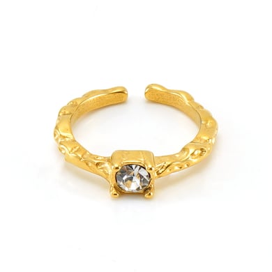 Anelli in acciaio inossidabile con pietre preziose color oro h5 