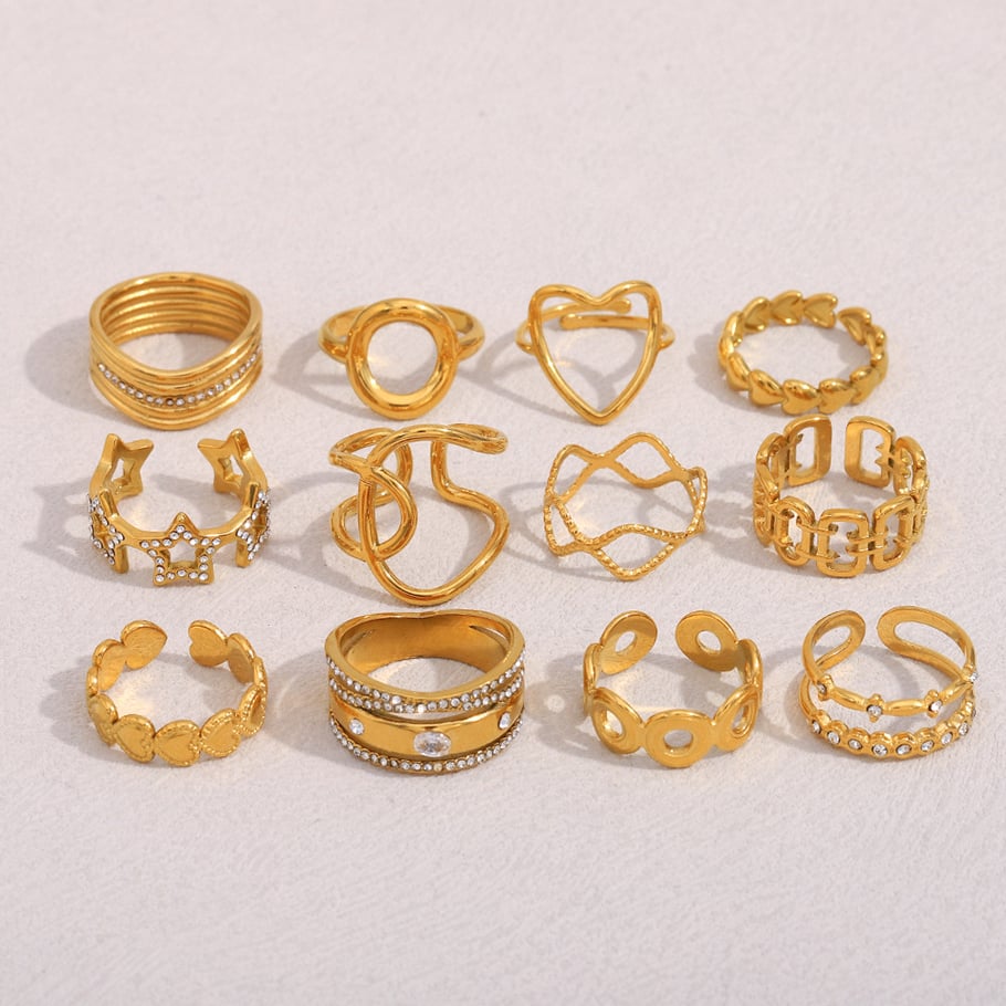 Tägliche, einfarbige verstellbare Ringe aus Edelstahl für Damen Bild2