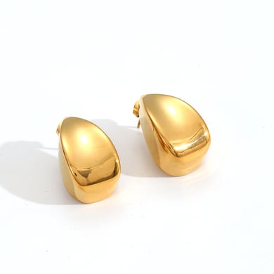 Pendientes clásicos de acero inoxidable con botones de colores variados h5 