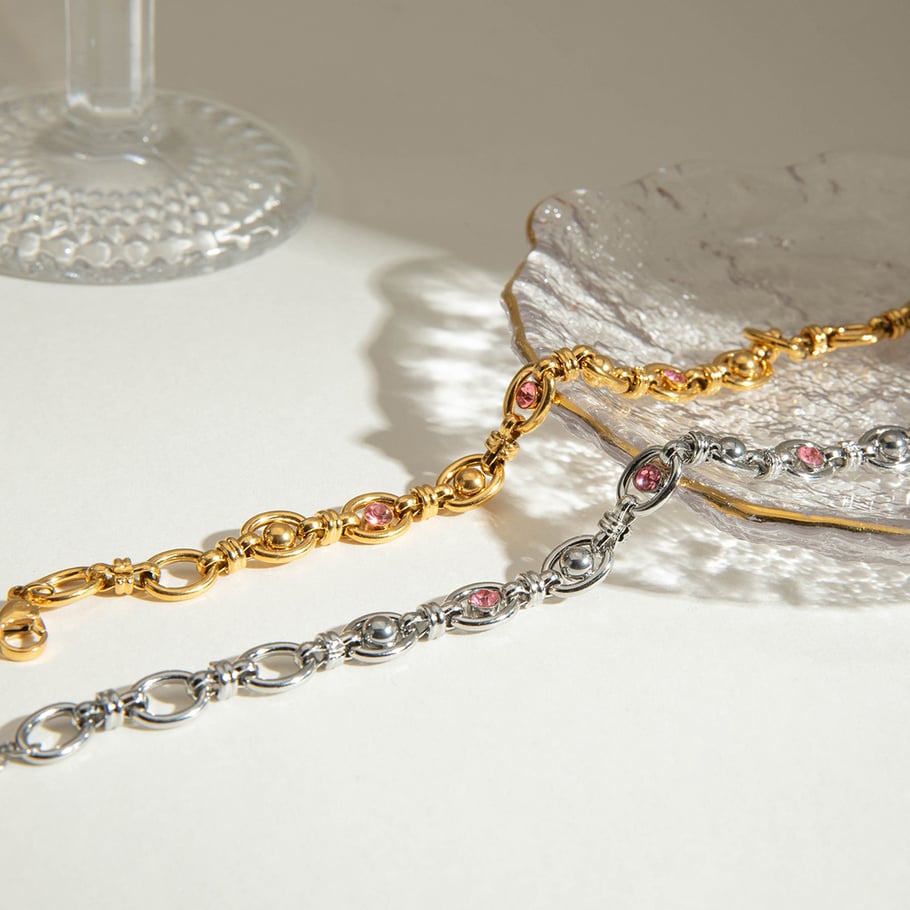 Classic Chain Stainless Steel Gold Color Chain Bracelets Picture4