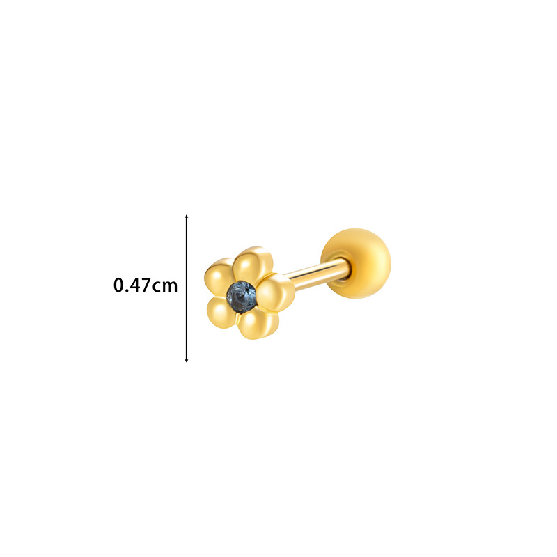 1 Pair Simple Series Simple Heart Copper   Gold Color  Zircon Women's Piercings Earrings Picture2
