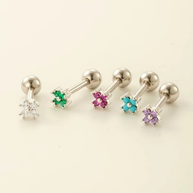 Blume Kupfer Gold Farbe Piercings Ohrringe h5 Bild4