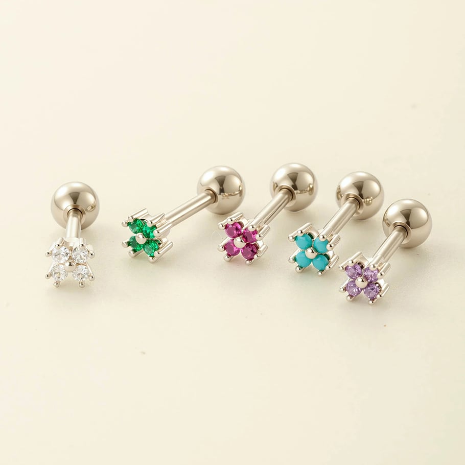 Blume Kupfer Gold Farbe Piercings Ohrringe Bild4
