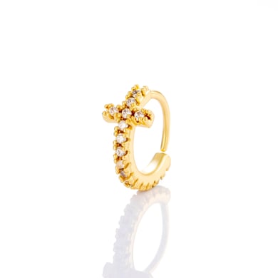 1 pièce délicate croix cuivre couleur or zircon nez pour femme h5 