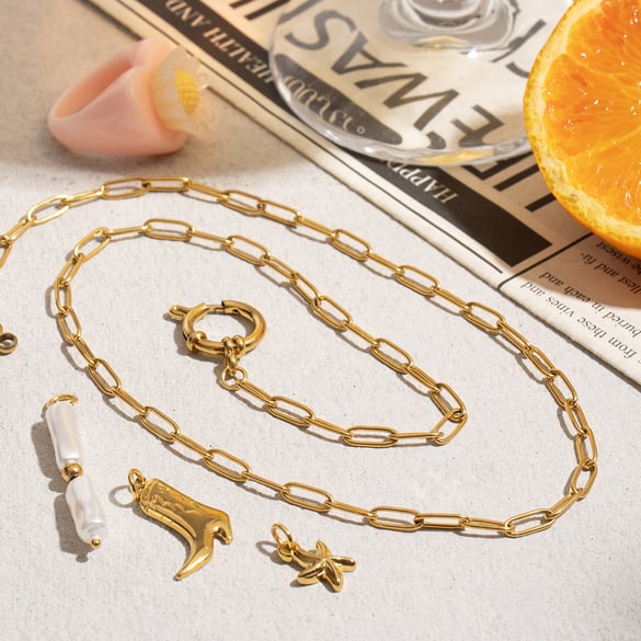 Simple Stainless Steel Gold Color Pendant Necklaces 2