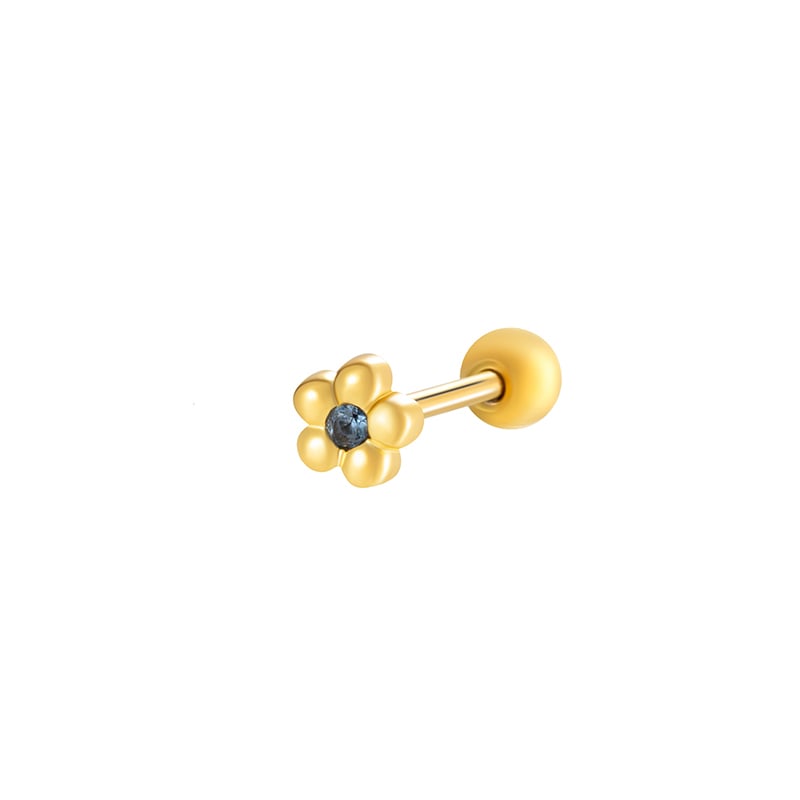 1 Pair Simple Series Simple Heart Copper   Gold Color  Zircon Women's Piercings Earrings 
