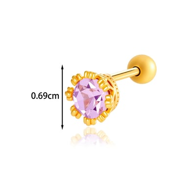 1 Çift Basit Seri Basit Kalp Bakır Altın Rengi Zirkonyum Kadın Piercing Küpe h5 Resim2