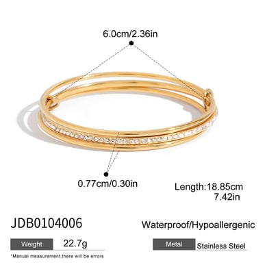 Goldfarbene Armreifen aus Edelstahl h5 Bild2