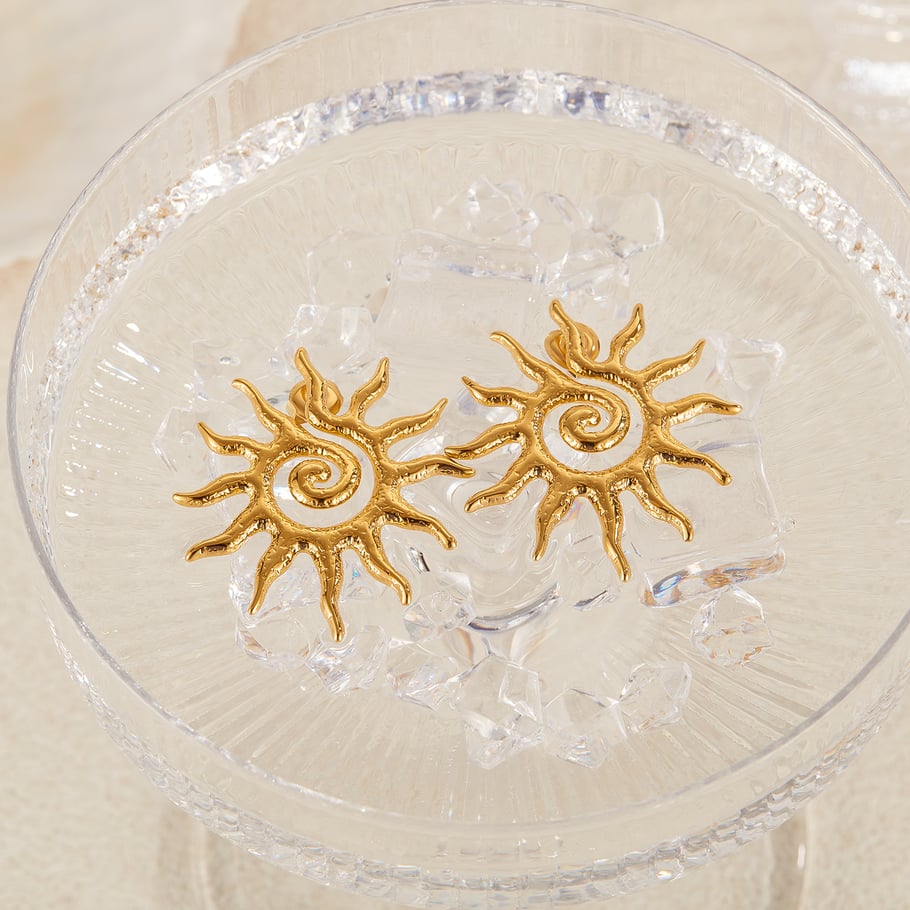 1 Pair Simple Series Daily Geometric Stainless Steel Gold Color Women's Stud Earrings h5Picture3