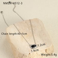 NMSN-H512-3 Halskette aus schwarzem Achat aus Stahl Bild6