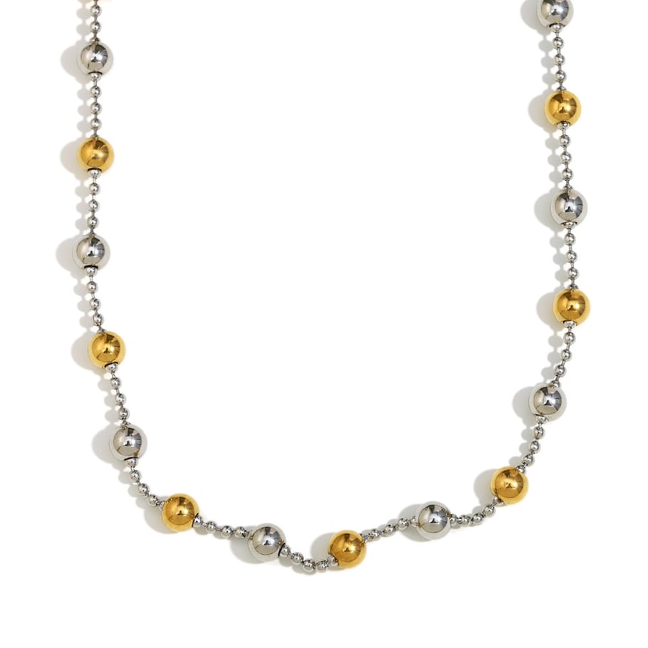 Simple Series Fashion OL Mixed Color Stainless Steel Women's Beaded Necklaces Picture4