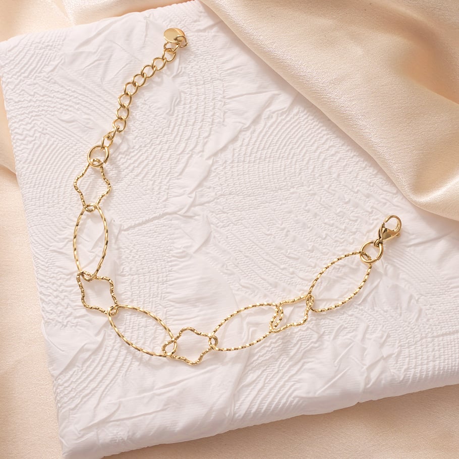 Sophisticated Oval Stainless Steel Gold Color Women's Charm Bracelets h5Picture4