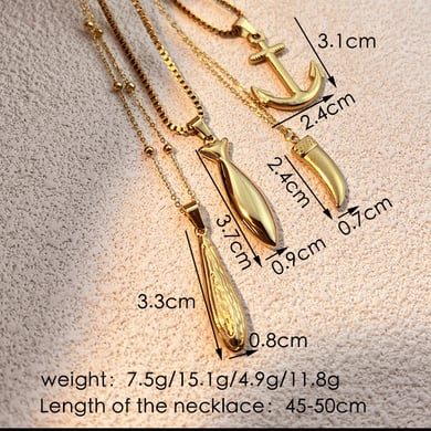 1 Piece Stainless Steel Gold Color Pendant Necklace h5 Picture3