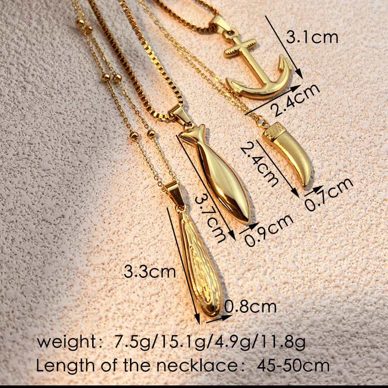 1 Piece Stainless Steel Gold Color Pendant Necklace Picture3
