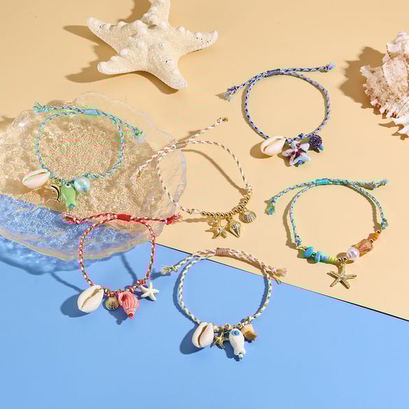 Braccialetti creativi fai da te con corda e ciondoli a forma di stella marina 2