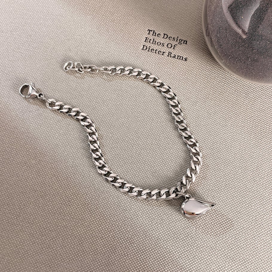 1 Stück Simple Series Tägliches Herz Edelstahl Paar Kettenarmbänder Bild4