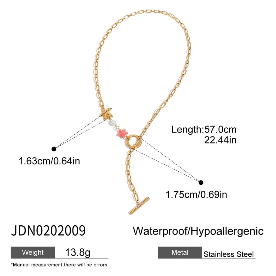 Ins Style Oceanic Stainless Steel Gold Color Pendant Necklaces 