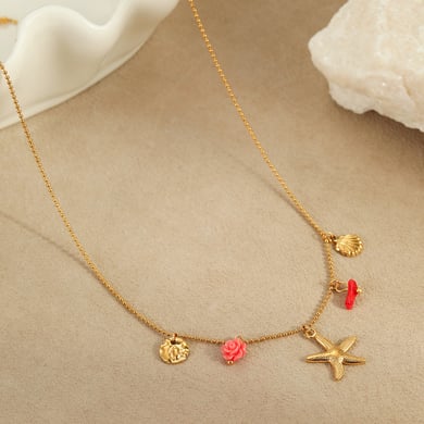 Collares de acero inoxidable para mujer de la serie Ocean de diseño simple h5 Imagen4