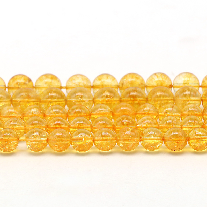1 filo di perline di cristallo per gioielli in pietre naturali di citrino anulare classico Immagine4
