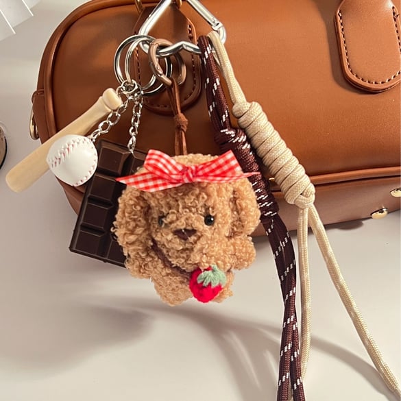 Peluche ours en peluche classique et mignonne, accessoires pour sac à main pour femme 2