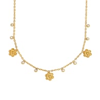 Zirkon Blume O Kette-Gold 