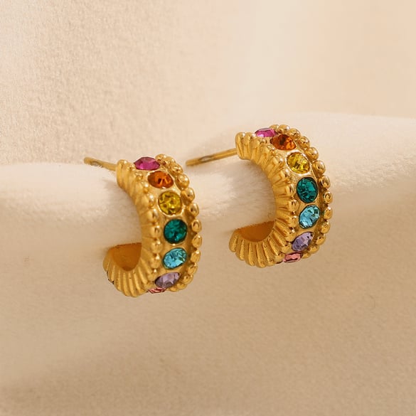 1 stuk luxe serie elegante effen roestvrijstalen damesoorbellen 2